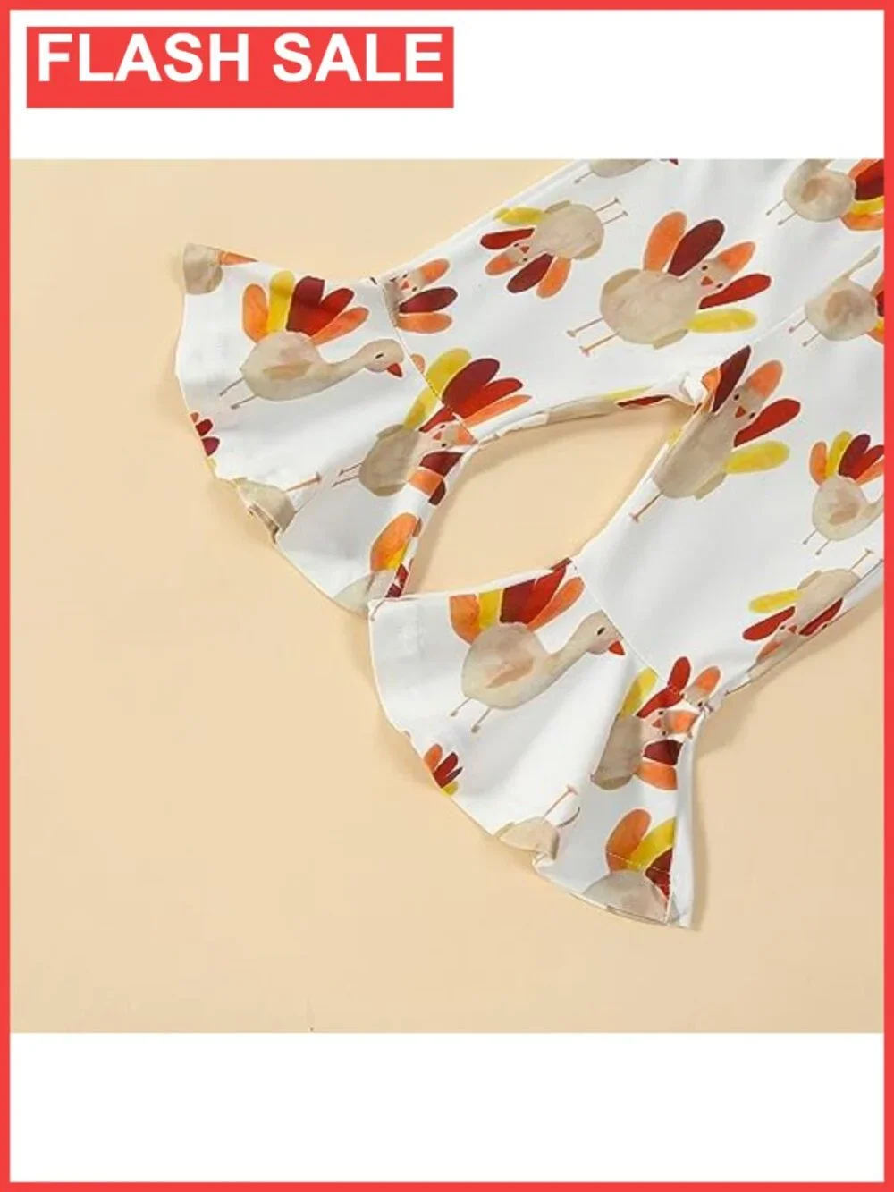Baby Girl Thanksgiving Outfit 3 Piece Cotton Romper Bell Bottoms Headband